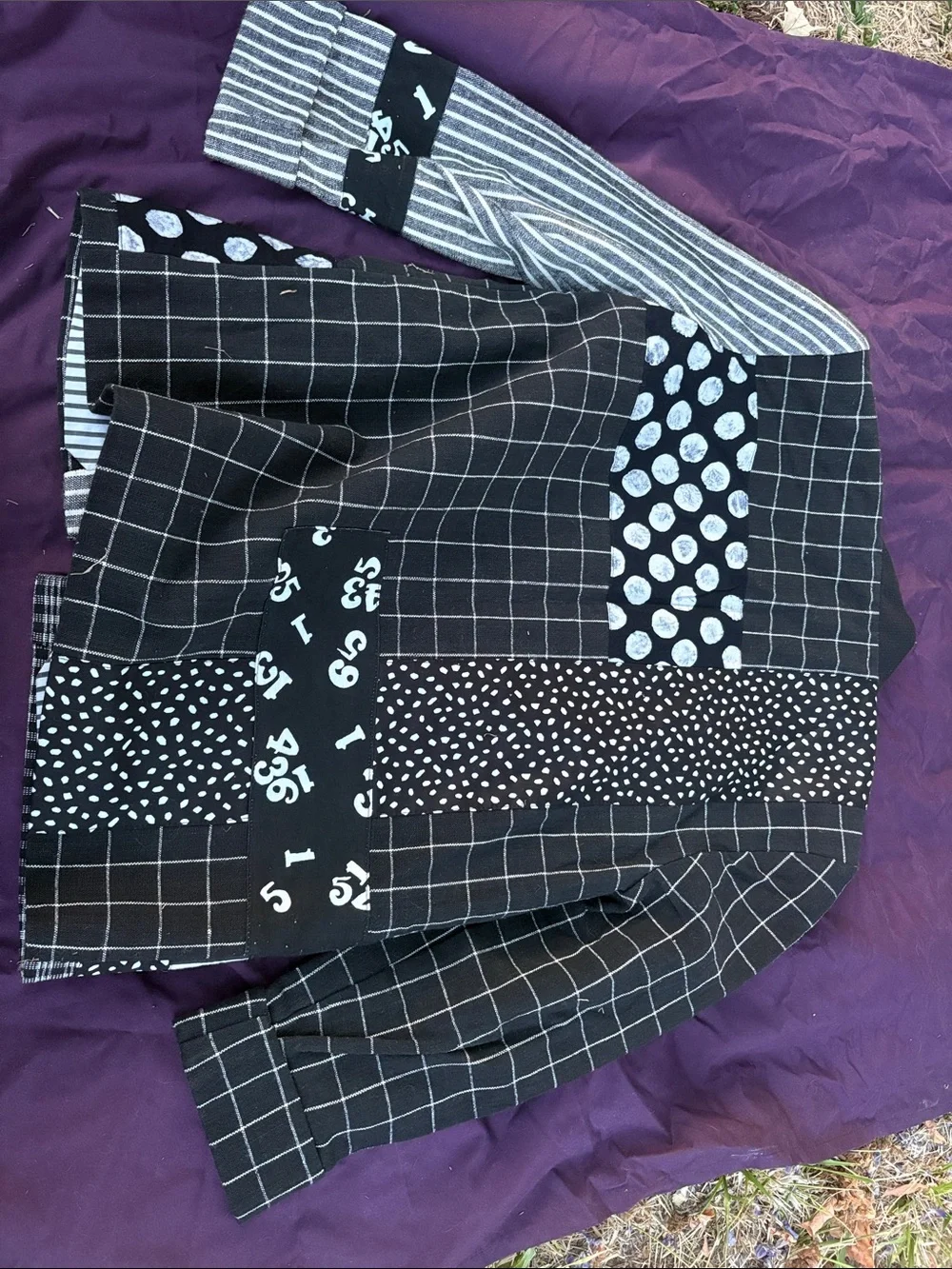 Canvasback black & White Patchwork Sport Coat
